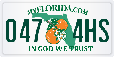 FL license plate 0474HS