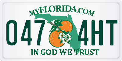 FL license plate 0474HT