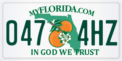 FL license plate 0474HZ