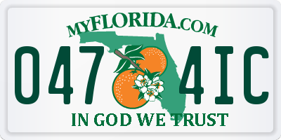 FL license plate 0474IC