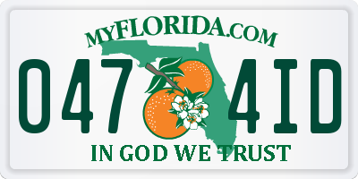 FL license plate 0474ID