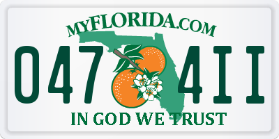 FL license plate 0474II