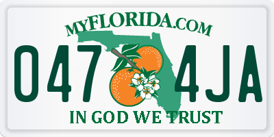 FL license plate 0474JA