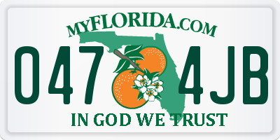 FL license plate 0474JB