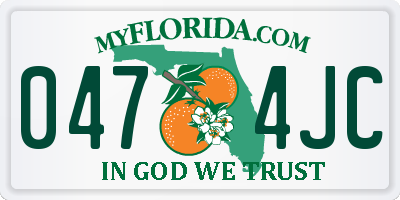 FL license plate 0474JC