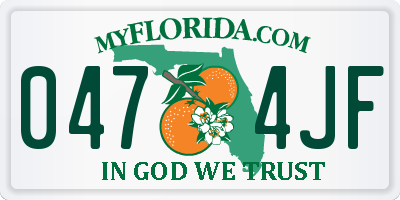 FL license plate 0474JF
