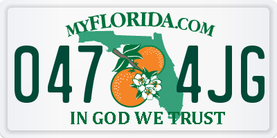FL license plate 0474JG