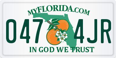 FL license plate 0474JR