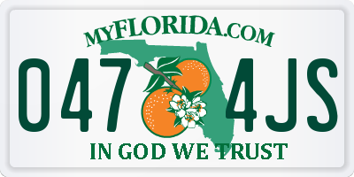 FL license plate 0474JS