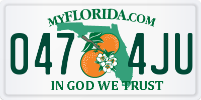 FL license plate 0474JU