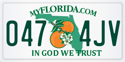 FL license plate 0474JV