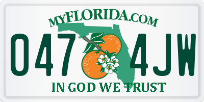 FL license plate 0474JW