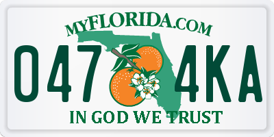 FL license plate 0474KA