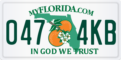 FL license plate 0474KB