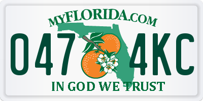 FL license plate 0474KC