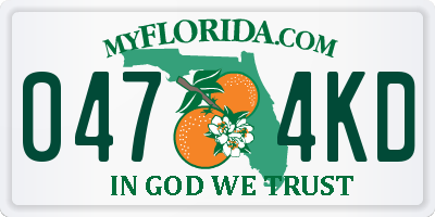 FL license plate 0474KD