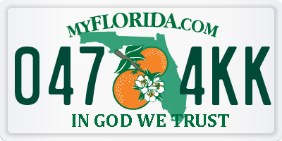 FL license plate 0474KK