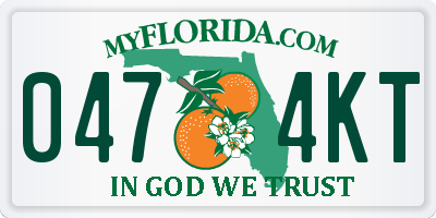 FL license plate 0474KT