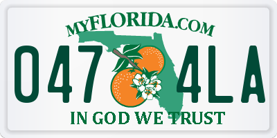 FL license plate 0474LA