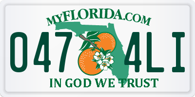 FL license plate 0474LI