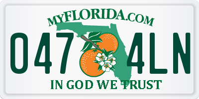 FL license plate 0474LN