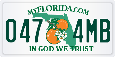FL license plate 0474MB