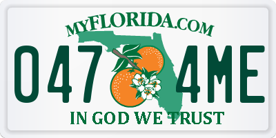 FL license plate 0474ME