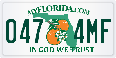 FL license plate 0474MF