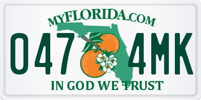 FL license plate 0474MK