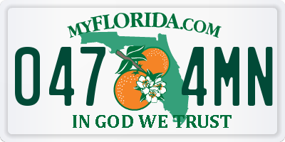 FL license plate 0474MN