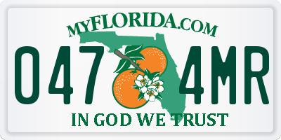 FL license plate 0474MR