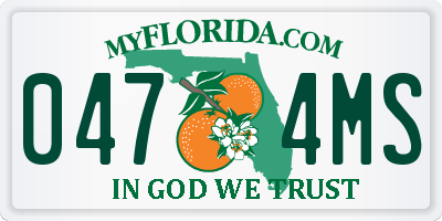 FL license plate 0474MS
