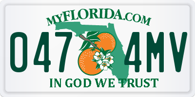 FL license plate 0474MV