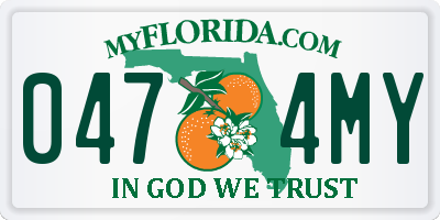FL license plate 0474MY