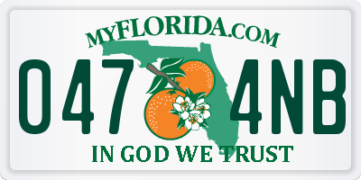FL license plate 0474NB