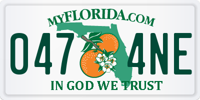FL license plate 0474NE