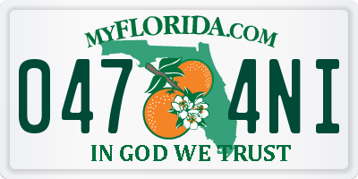 FL license plate 0474NI