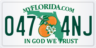 FL license plate 0474NJ
