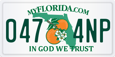 FL license plate 0474NP