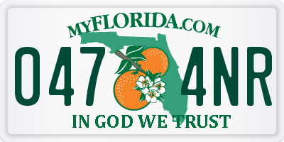 FL license plate 0474NR