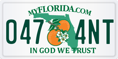 FL license plate 0474NT