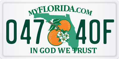 FL license plate 0474OF