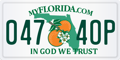 FL license plate 0474OP