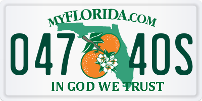 FL license plate 0474OS