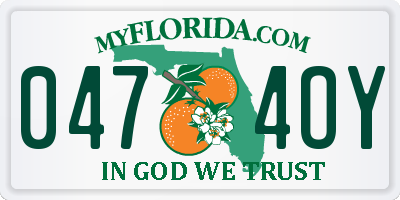FL license plate 0474OY