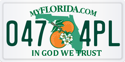FL license plate 0474PL