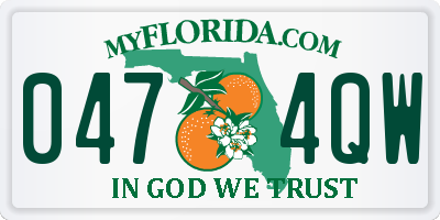FL license plate 0474QW