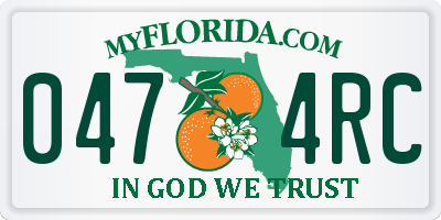 FL license plate 0474RC