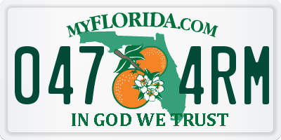 FL license plate 0474RM