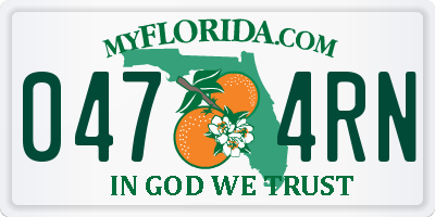 FL license plate 0474RN